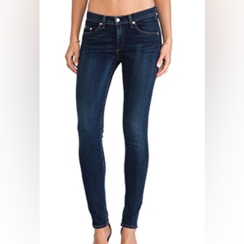RAG & BONE DARK BLUE SKINNY JEANS SZ 25